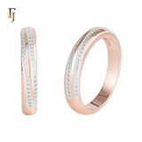 Anillos de dos tonos de oro rosa