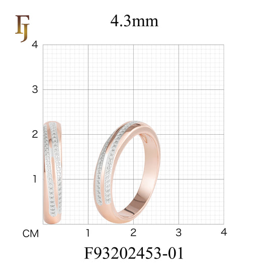 Anillos de dos tonos de oro rosa