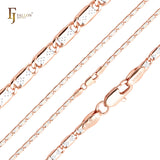Solid snail link triangular dot hammered 14K Gold, Rose Gold, two tone chains