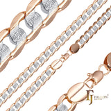 Cadenas Curb martilladas onduladas chapadas en oro rosa, dos tonos