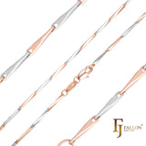 Элегантные двухцветные классические цепочки с необычными звеньями из розового золота