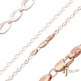 {Personalizar} Cadenas de eslabones elegantes Marquise con ojo de caballo chapadas en oro de 14 quilates, oro rosa de dos tonos