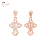 Crucifix 14K Gold, Rose Gold Jesus Orthodox Cross pendant