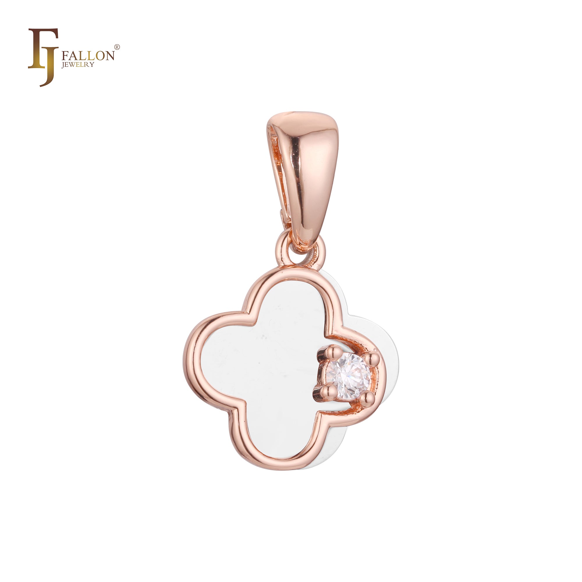 .Gl¨¹cksklee-Anh?nger plattiert mit 14 Karat Gold, Ros¨¦gold zweifarbig