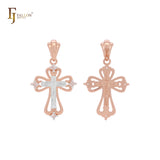 O grande Crucifixo em ouro rosa, pingente de cruz em ouro 14K