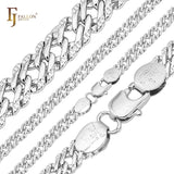 .Correntes marteladas Rombo banhadas em ouro branco, ouro 14K, ouro rosa, dois tons