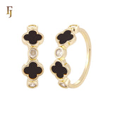 Double colorful lucky Clover 14K Gold, Rose Gold Rings