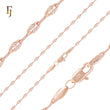 Hammered Sequin Cable Link Rose Gold Fancy Link Chain