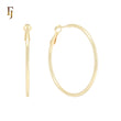 Glossy 14K Gold Streamlined Hoop Earrings