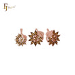 Lujoso conjunto de joyas de oro rosa con mil circonitas color café marquesa y colgante