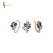 Zweige blühende Cluster blaue CZs Roségold Schmuckset mit Ringen