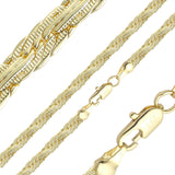 Cadenas martilladas para neumáticos con eslabones Multi Fancy Spiga C chapadas en oro de 14 quilates, oro rosa y oro de 18 quilates