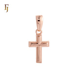 Solid Latin Cross Rose Gold Religious Pendant