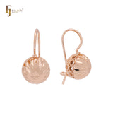 Серьги-крючки Lantern Wire Hook из розового золота с ромбовидной текстурой