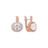 Серьги-галочки Oval Cluster из 14-каратного золота, покрытие розового золота