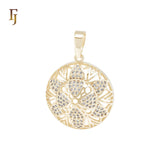 Rounded Hexa star filigree snowflake 14K Gold Pendant
