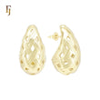 Knot weaving textured 14K Gold, Rose Gold Stud Earrings
