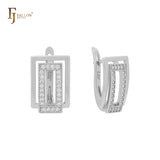 Серьги-клипсы Solitaire Marquise White CZs в стиле минимализма из 14-каратного золота