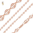 Hollow cable leaves Rose Gold Fancy Link Chain