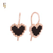 Mossaic heart design Rose Gold Colorful Wire Hook Earrings