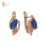 Brincos Solitaire Marquise com pavê colorido CZ Rose Gold