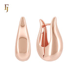 Double waterdrop tip Rose Gold Huggie Earrings