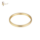 Double row sof white CZs 14K Gold Bangle