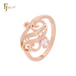 Anillos de moda de oro rosa con brazaletes entrelazados y circonitas blancas