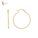 Серьги-кольца Rounded Alternative с веревочным узором 14K Gold, Rose Gold