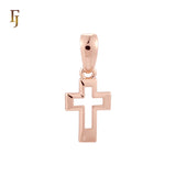 Hollow Framed Latin Cross Rose Gold Religious Pendant