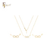 Collar de oro de 14 quilates con infinito de circonitas blancas y flechas cruzadas