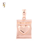 Scroll Reel of Heart Rose Gold Fashion Pendant