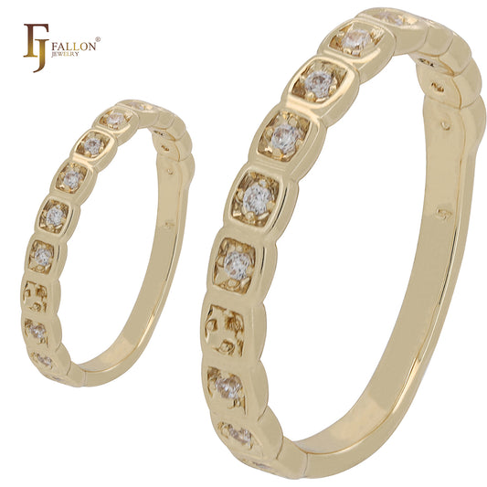 Камень для мощения в виде конуса из 14-каратного золота, обручальные кольца из розового золота