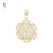 Rounded Snowflake filigree 14K Gold Pendant