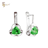 .Pendientes de circonita blanca con solitario con garras de oro rosa