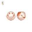 Smiling Smile emoji face Rounded Sphere shaped Rose Gold Huggie Earrings