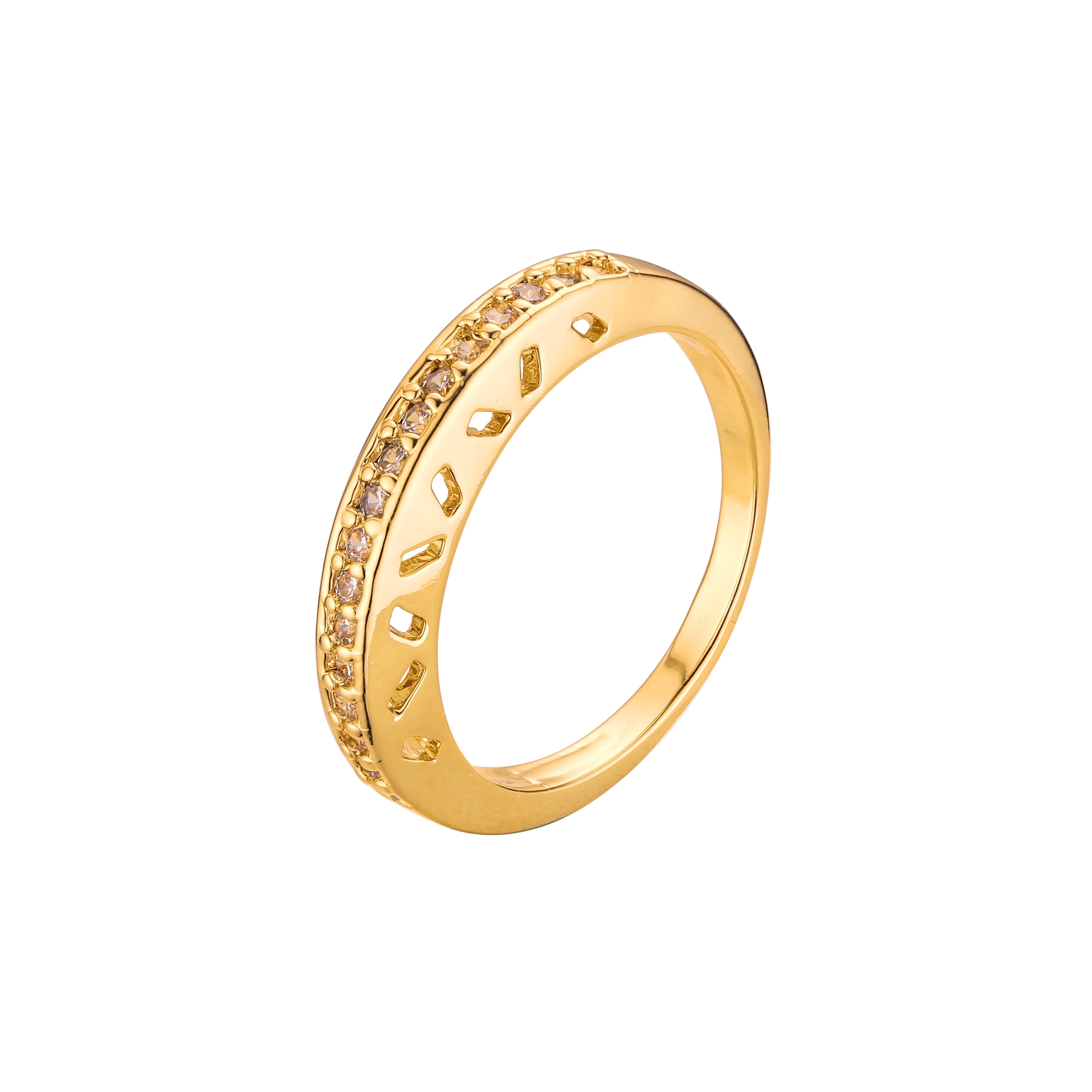 Anillos apilables de racimo en colores de baño de oro de 18 quilates, oro blanco, Oro 14K, oro rosa