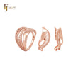 Conjunto de joyería de moda en oro rosa con anillos y cinta retorcida de filigrana voladora