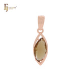 Подвеска-пасьянс Solitaire Coffe Marquise CZ из розового золота