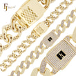 Pulseras de cadena de oro de 14 quilates con eslabones cubanos gruesos y huecos de cobre ultra
