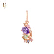 Mixed colorful stones Rose Gold Cluster Pendant