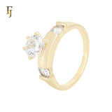 Solitaire White CZs 14K Gold Engagement Rings