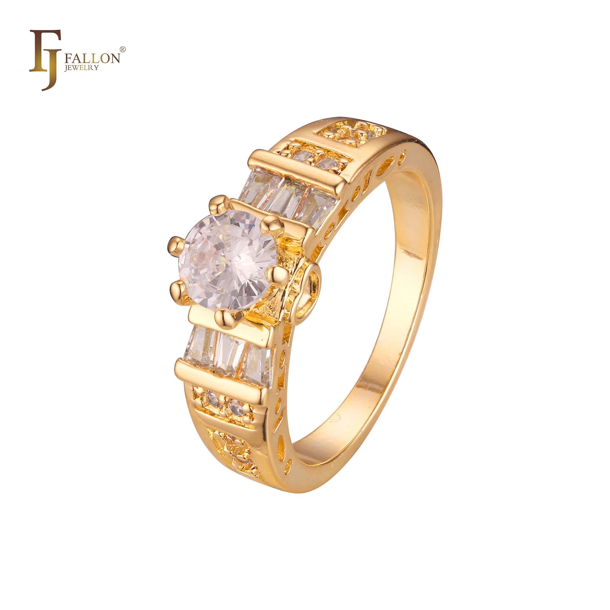 18K 金、白金、14K 金镀层颜色的套戒