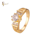 18K 金、白金、14K 金镀层颜色的套戒