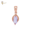 Подвеска Solitare Marquise Pink Purple Rose Gold