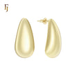 Glossy teardrop flank 14K Gold, Rose Gold Stud Earrings