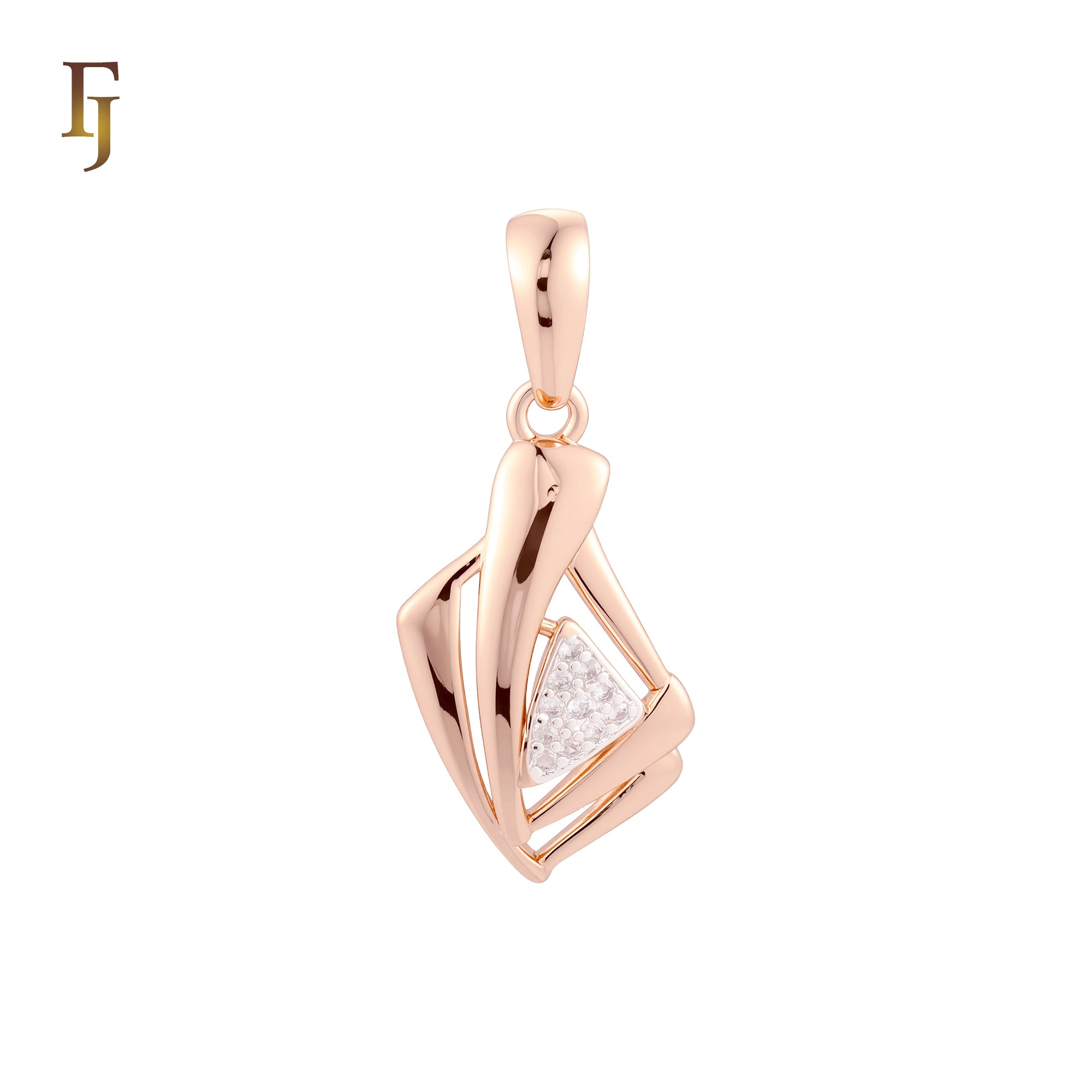 Geometric elegant double arrow Rose Gold Pendant