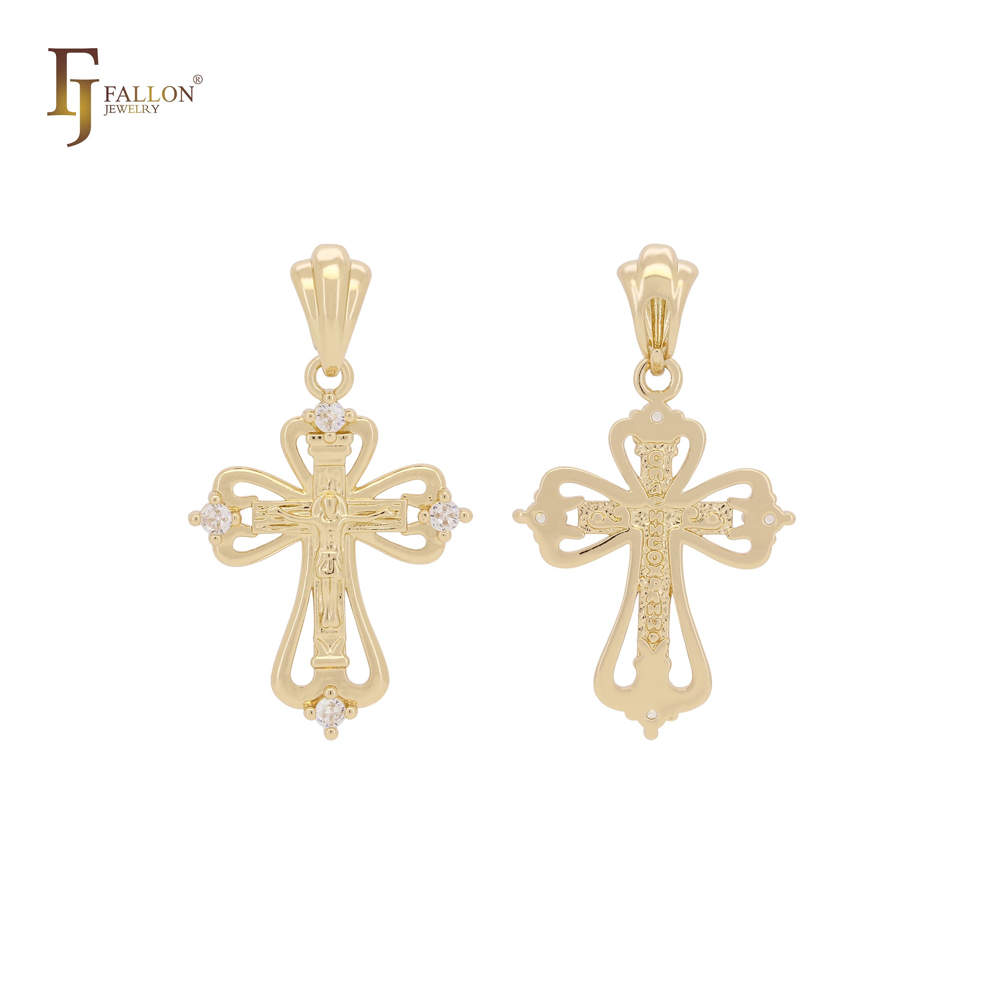 Das große Kruzifix Roségold, 14K Gold Kreuz Anhänger