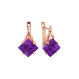 Aretes en Oro 14K, Oro Blanco, Baño en Oro Rosa colores