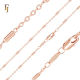 Pillar cable mixed Fancy link Rose Gold Chain